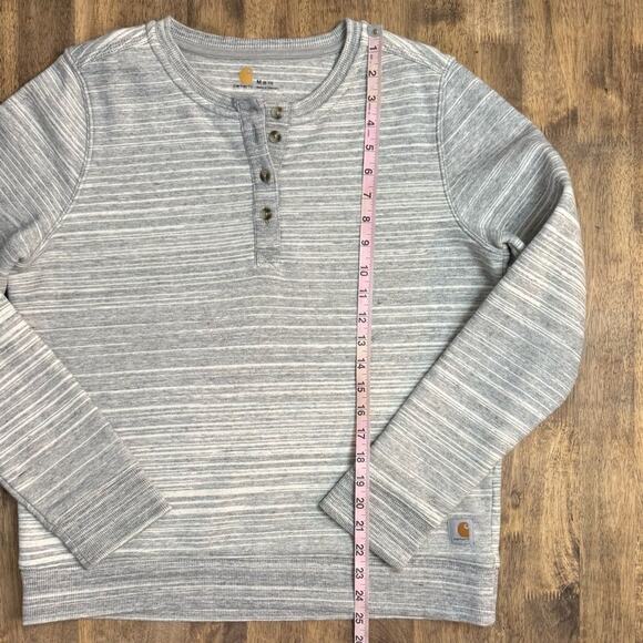 Carhartt Women’s Clarksburg Henley Heavyweight Sweatshirt Gray Size Medium - Picture 7 of 9
